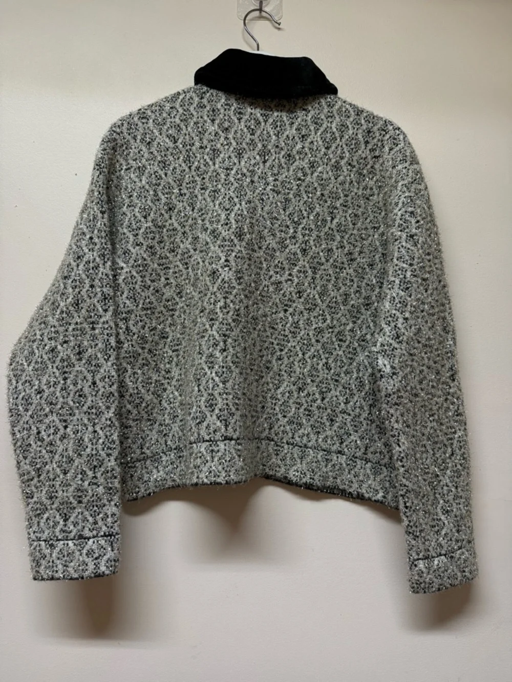 Sandro Jazy Contrast Collar Wool-Lurex Tweed Jacket , NWT - Picture 6 of 11